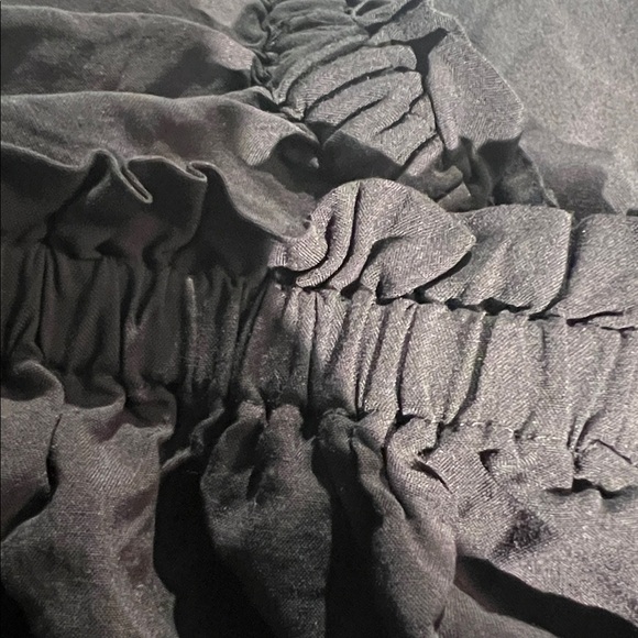 LOFT Black short Sleeve Dress with Button Detail - Picture 6 of 7